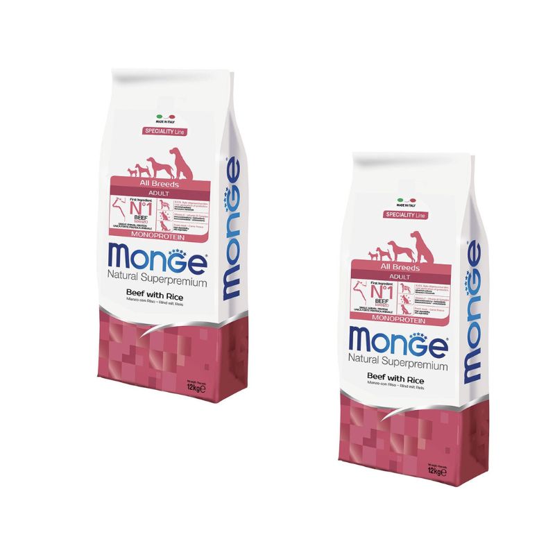 Monge Adult Manzo con Riso 12 kg - 2 Sacchi Monge Adult Manzo con Riso 12 kg - 2 Sacchi